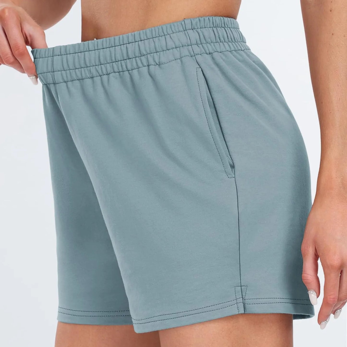 Women's Shorts Casual Summer Comfy Elastic High Waist Running Shorts With Pockets pantalones de mujer 바지 2024 한국인 후기 많은 옷