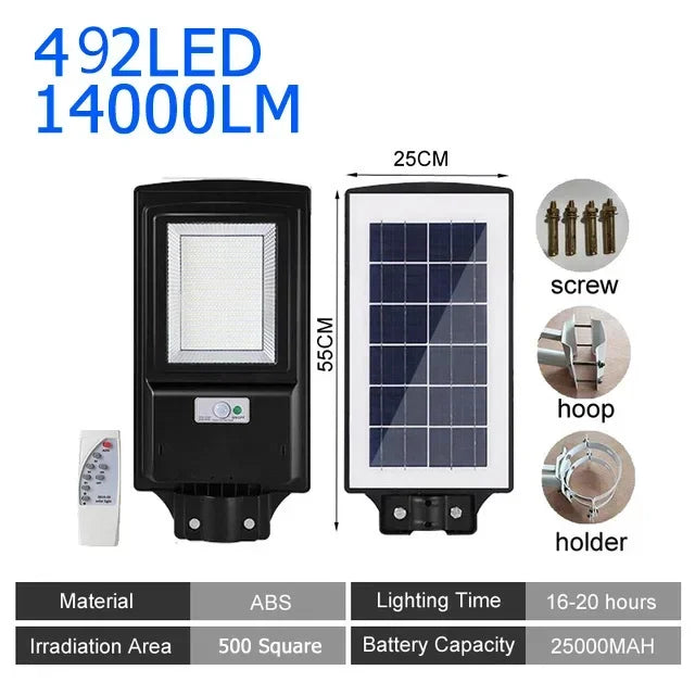 Solar Street Lights with Radar Sensor Outdoor Lighting Solar Powered Road  Light Remote Garden Patio Security Flood Light