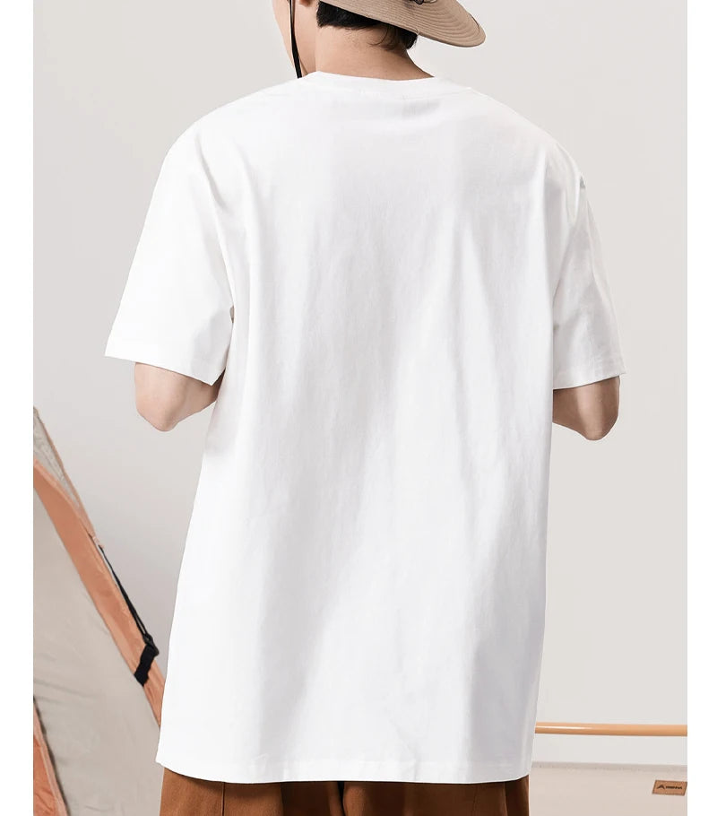 Summer New Pure Cotton Cat Printed Men T-shirts Short Sleeve Casual Solid Color Simple Thin Men Tops BOK0121