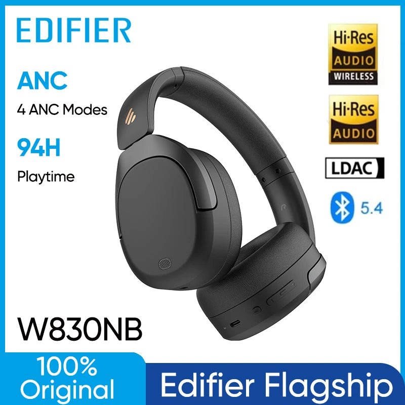 Edifier W830NB Wireless Headphones -45dB Active Noise Cancelling Hi-Res Over-Ear Headset LDAC 94H Battery Life Bluetooth 5.4