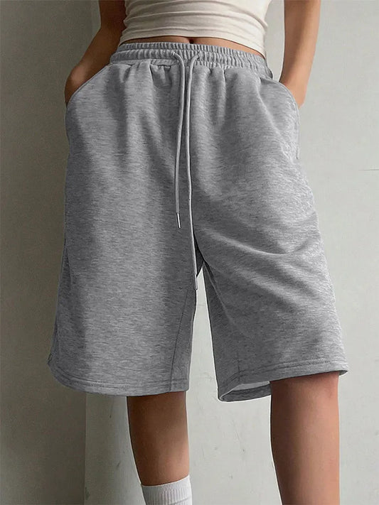 Women's Shorts Summer New Streetwear Fashion Casual Slim Lace-up Shorts Elegant Female Personality Versatile Knitted Loose Pants