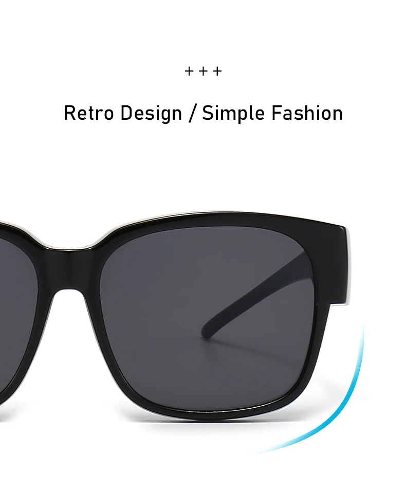 Men Women Polarized Sunglasses Wear Over Myopia Prescription Glasses Vintage Outdoor Travel Night Vision Driving Goggles