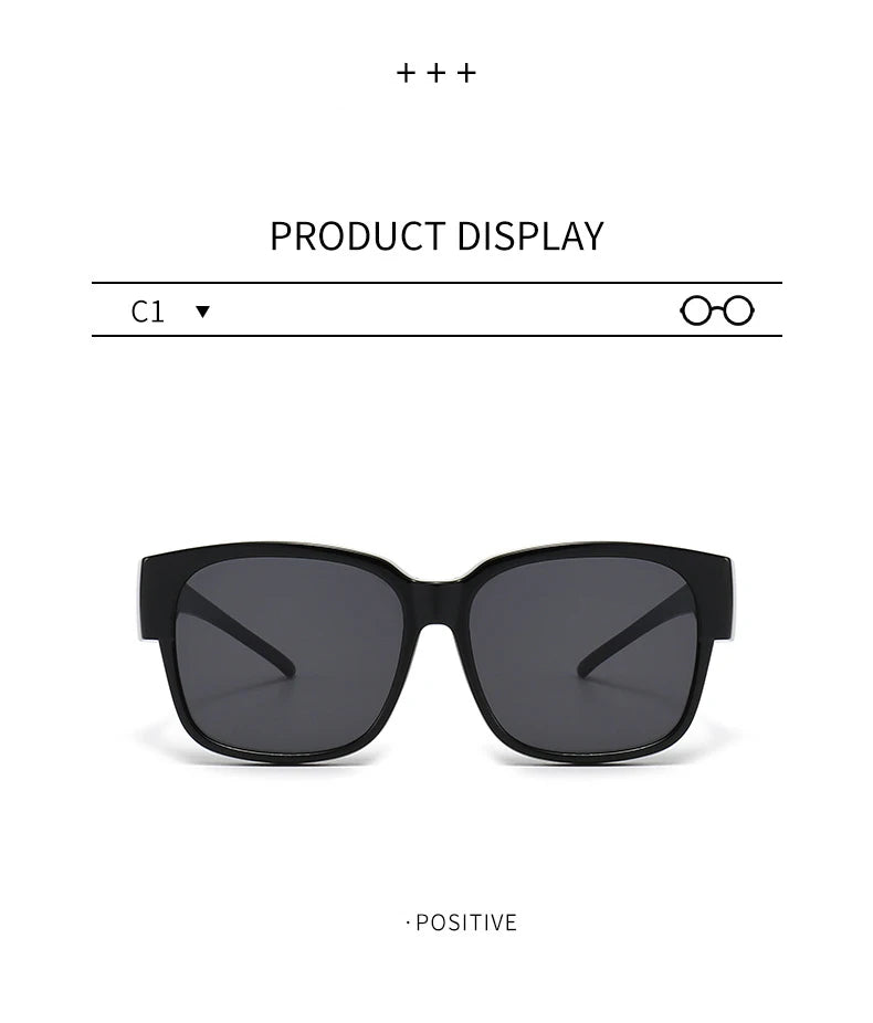 Men Women Polarized Sunglasses Wear Over Myopia Prescription Glasses Vintage Outdoor Travel Night Vision Driving Goggles