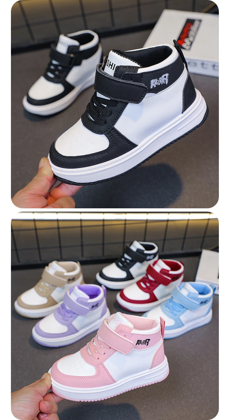 Children's Sports Shoes Spring Autumn New Boys Girls Sneakers Classics High Top Soft Breatheable Fashion Kids Basketball Shoes