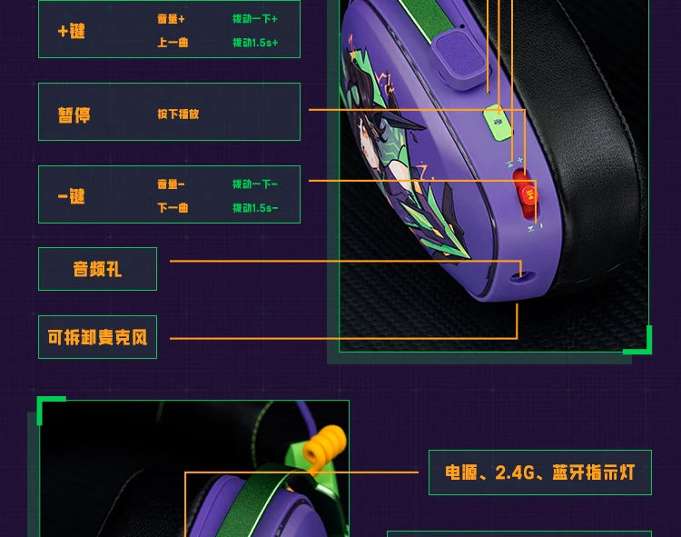 VALKYRIE VK S1 Gaming Headset Wireless Triple-Mode Detachable Microphone 15ms Ultra-low Latency Customized Gaming Headphones