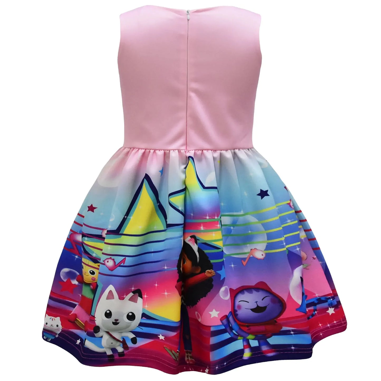 Gabby's Dollhouse Kids Clothes Summer Baby Girls Cute Princess Dress Cartoon Gabby Cats Toddler Girls Birthday Party Dresses