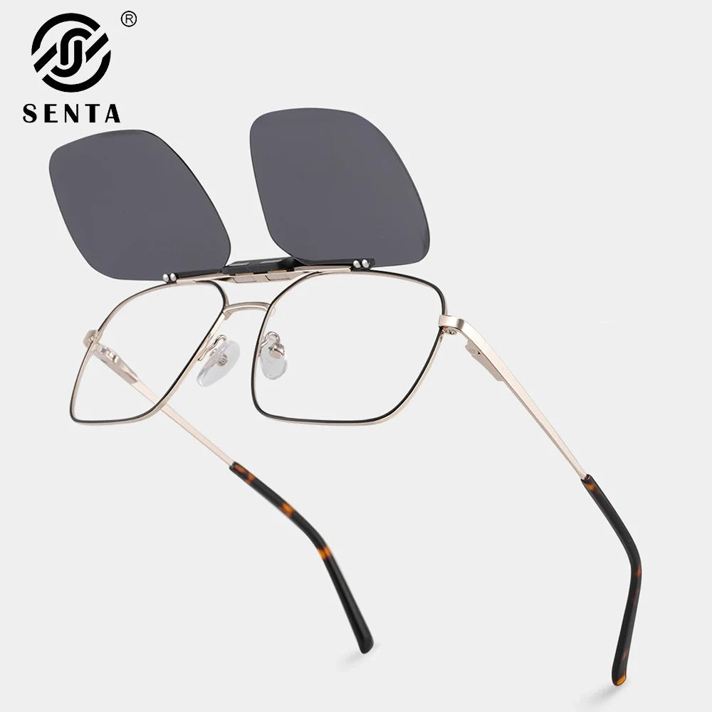Polarized Sunglasses For Men Magnetic Clip On Sunglasses Retro Luxury Sun Glasses Men's Sunglass Eyeglasses Frames Myopia 2022