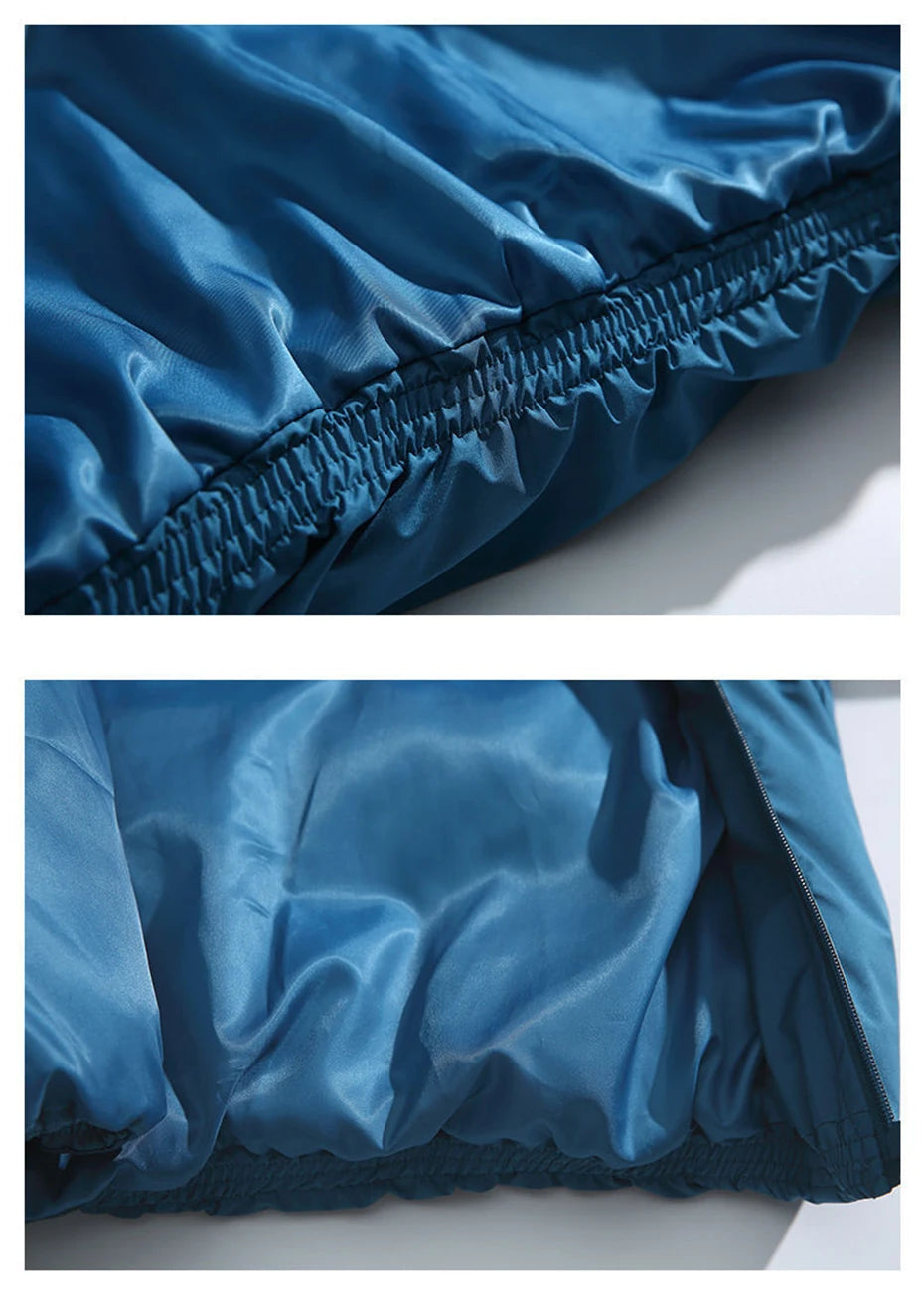 Winter Men Jackets Diagonal Zipper Hooded Parkas Thicken Warm Coat Black Loose Casual Padded Jacket Outwear for Male 2025