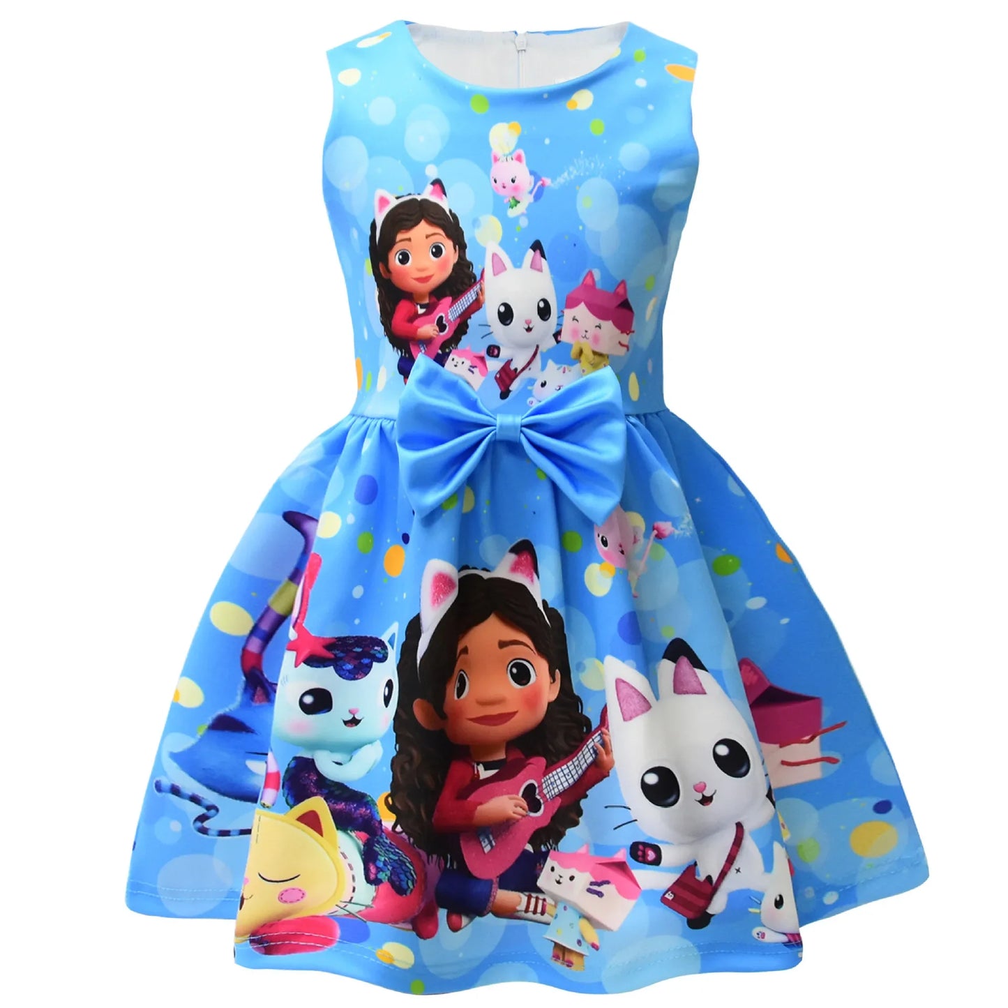 Gabby's Dollhouse Kids Clothes Summer Baby Girls Cute Princess Dress Cartoon Gabby Cats Toddler Girls Birthday Party Dresses
