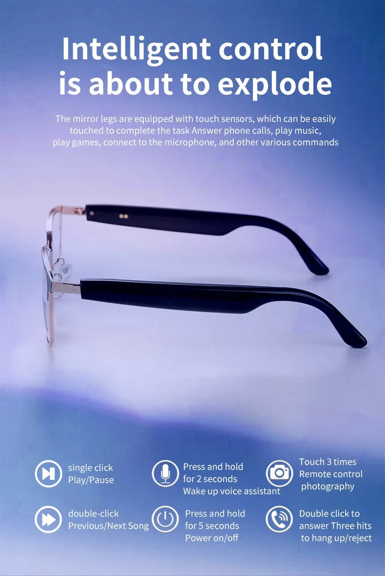 GS06 Upgrade Smart Glasses With Camera Video Recording AI Photo Recognition Bluetooth Call Translation Voice Assistant Glasses