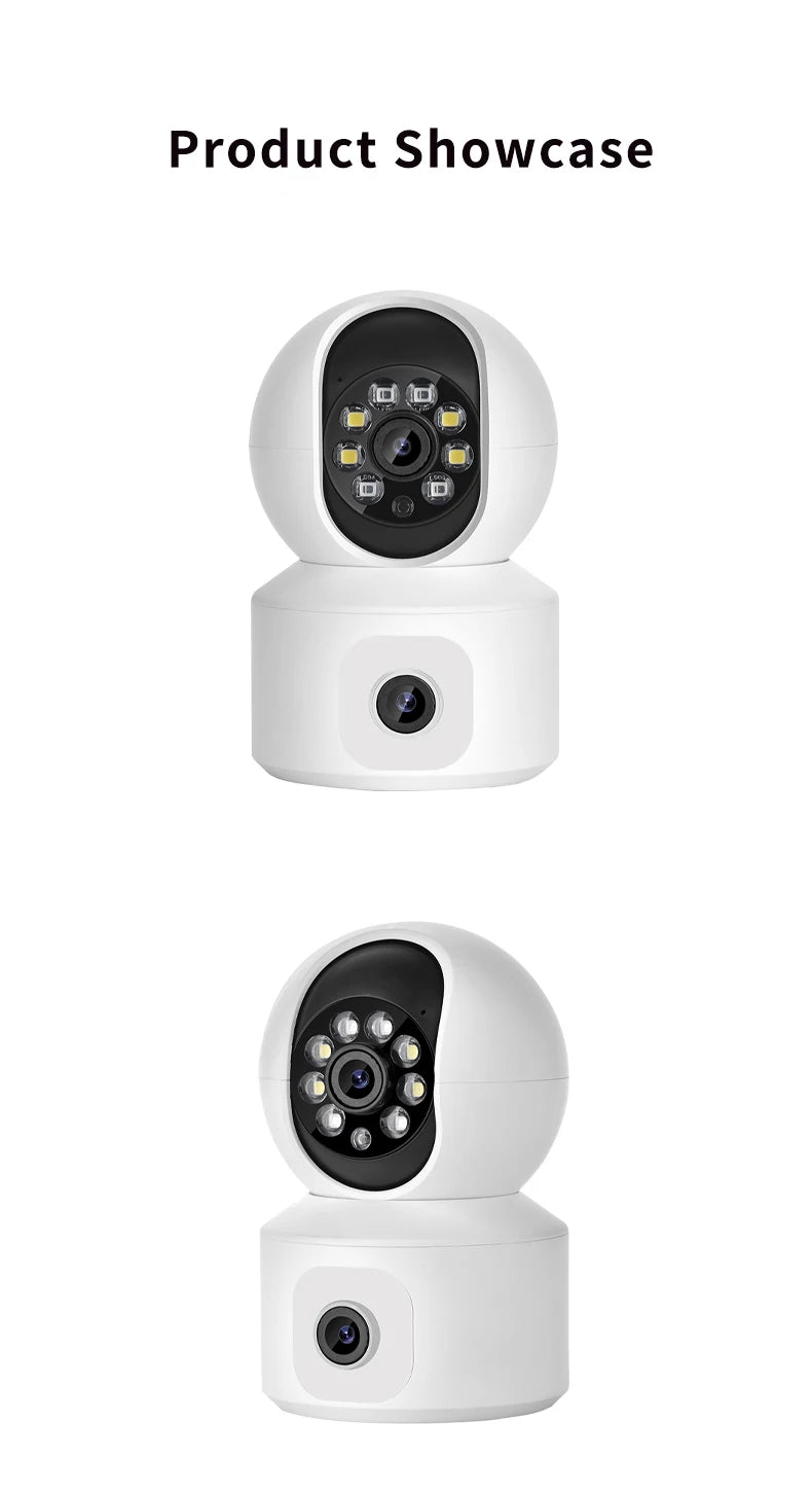 Home Security Camera 1080P Dual Lens WiFi Indoor Outdoor Night Vision Motion Detection Two Way Audio Waterproof Cloud Storage