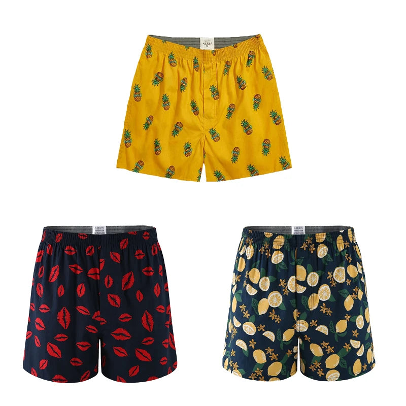 3PCS Men Shorts Boxers Mens Underwear Cotton Loose Shorts Male Plain Underwear Homewear Comfortable Boxer for Man Mens Panties
