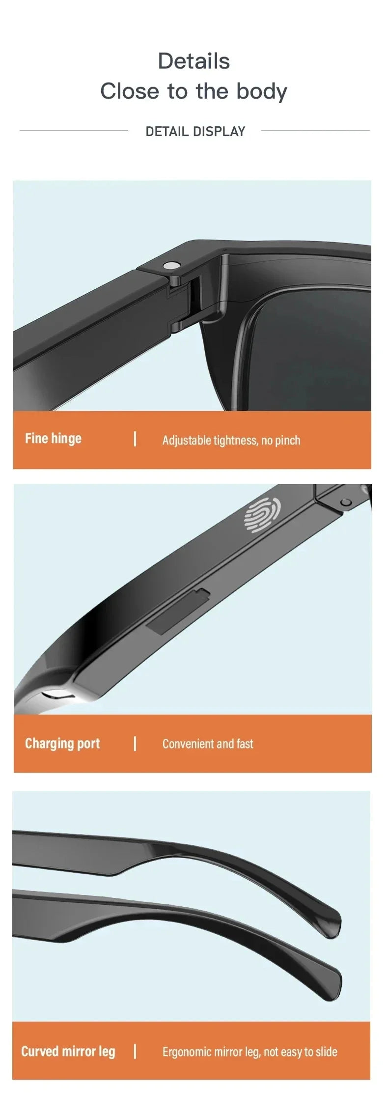 Smart Sunglasses Glasses Bluetooth Call Outdoor Sports Headphones HIFI Blue Light Waterproof Anti-UV For Men Women