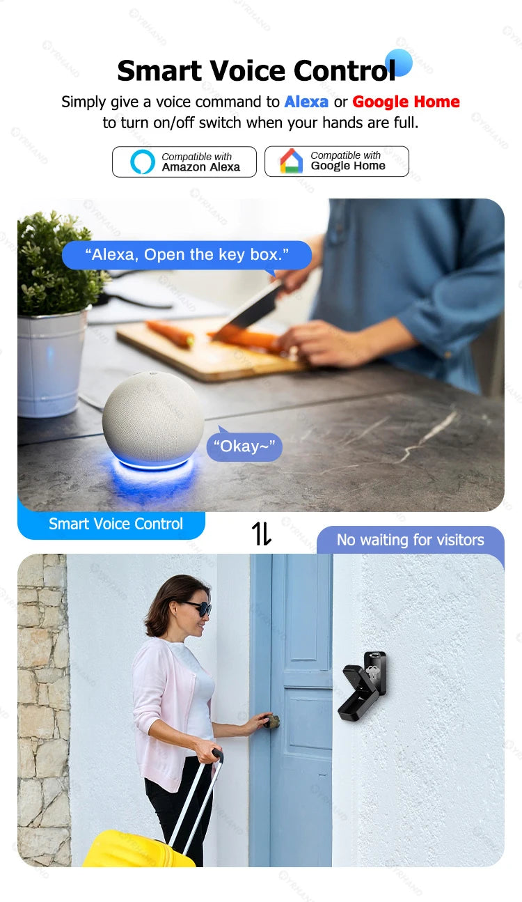 TTlock Smartkey Lock Box Home Key Wireless Smartlock Box Electronic Key Box App Digital Code Bluetooth Key Safe Padlock for Host