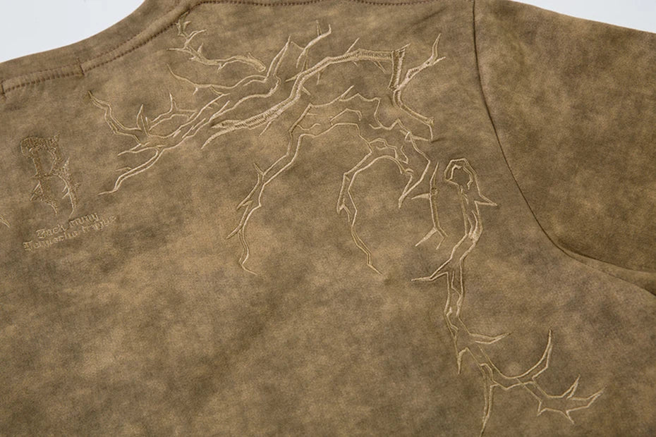 Hip Hop Harajuku Men T Shirts Embroider Vintage Loose Tee Tops Streetwear Oversized T-shirt