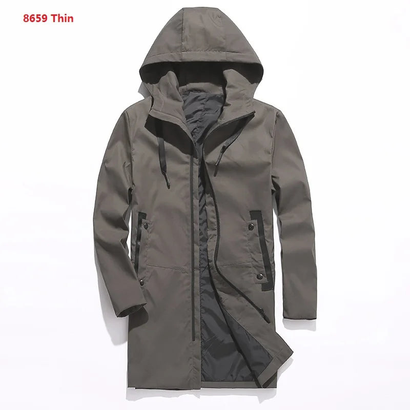 Men Jackets Autumn Winter Men's Trench Coat Men Casual Thicken Warm Hooded Jacket Male Windbreaker Outerwear Jaquet Man coat 6XL