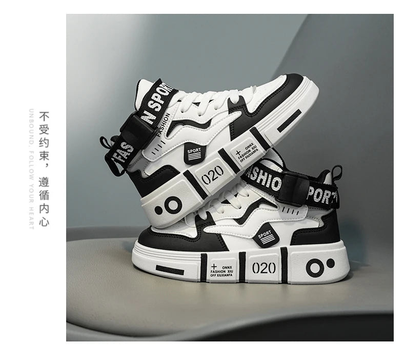 Children High Top Shoes Boys Sneaker Daily Walking Luxury Design Printed 6 To 12 Years Youth Boys Sports Shoes