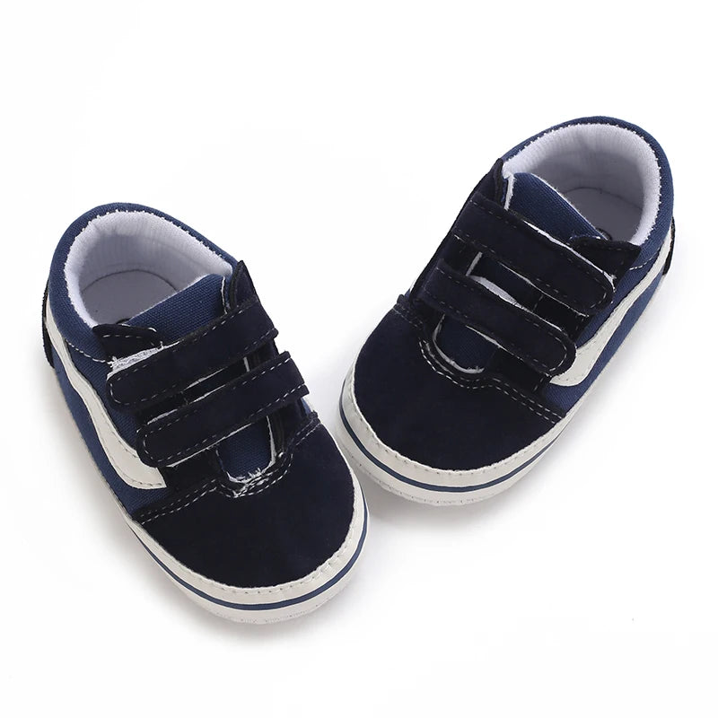 0-18M Newborn Baby Shoes for Boys First Walker Classic Canvas Casual Sports Shoes Soft Sole Comfortable Walking Shoes
