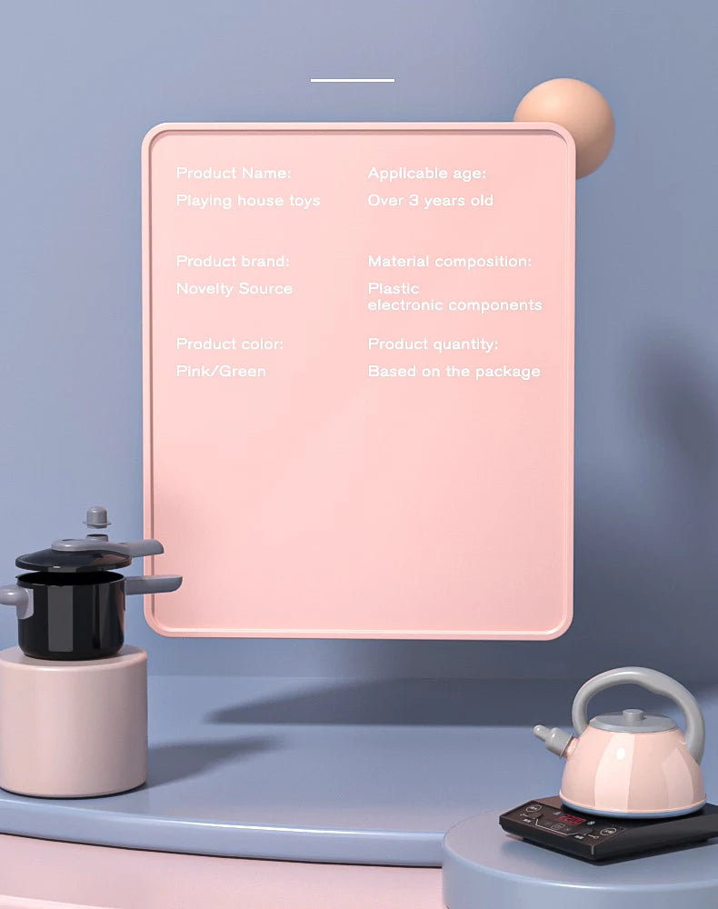 Kids Kitchen Toy Accessories, Pretend Cooking Playset with Play Pots and Pans, Utensils Cookware Toys, Play Food Set, Toy Veget