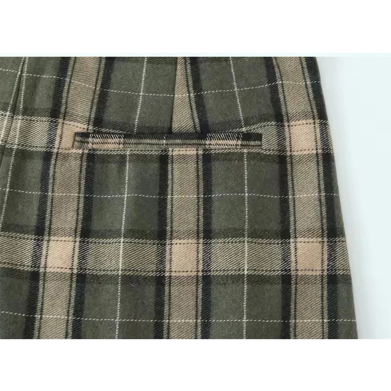 Women's Pants 2025 Autumn New Style Chic Fashion Plaid Wide-Leg Pants For Women Casual Fashion Street Casual Trousers