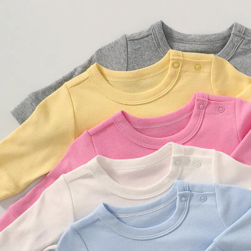 Baby Rompers+hats+bibs+socks 5pcs Cotton Newborn Baby Clothes Summer Solid Baby Girl Clothing Sets 0-2 Year Bebe Jumpsuit