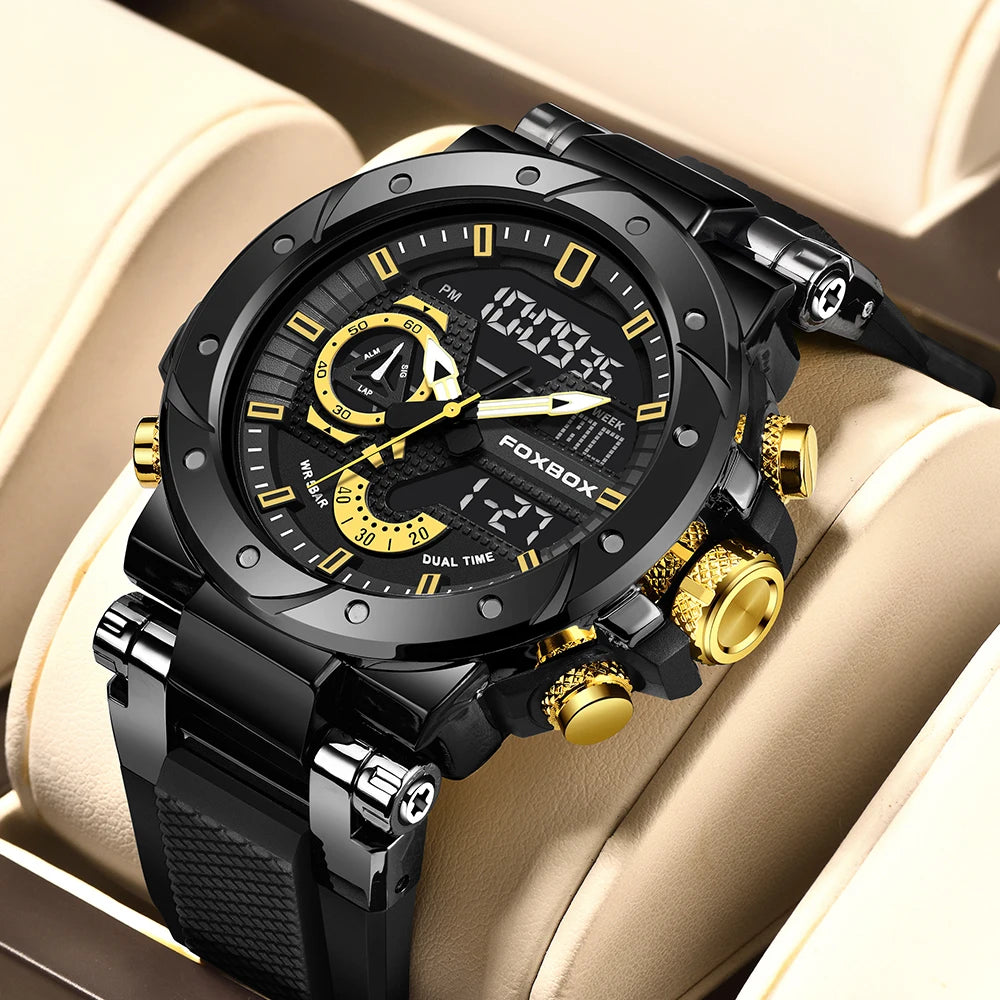 LIGE Top Brand Men Digital Watch Military Watches Fashion Sports Waterproof Dual Display Quartz Wristwatches Relogio Masculino