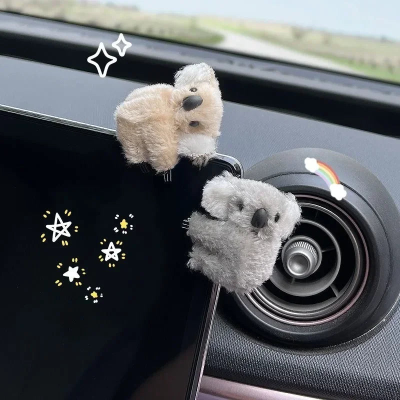 Plush Cute Koala Auto Rearview Mirror Control Screen Decoration.