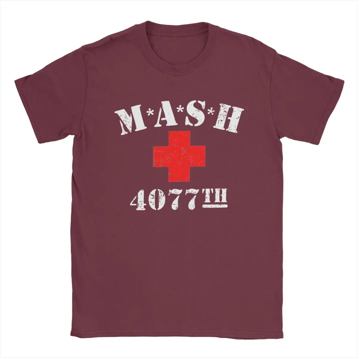 Men T-Shirts Mash 4077 TV Show Vintage Pure Cotton Tees Short Sleeve T Shirts Round Neck Clothes Classic