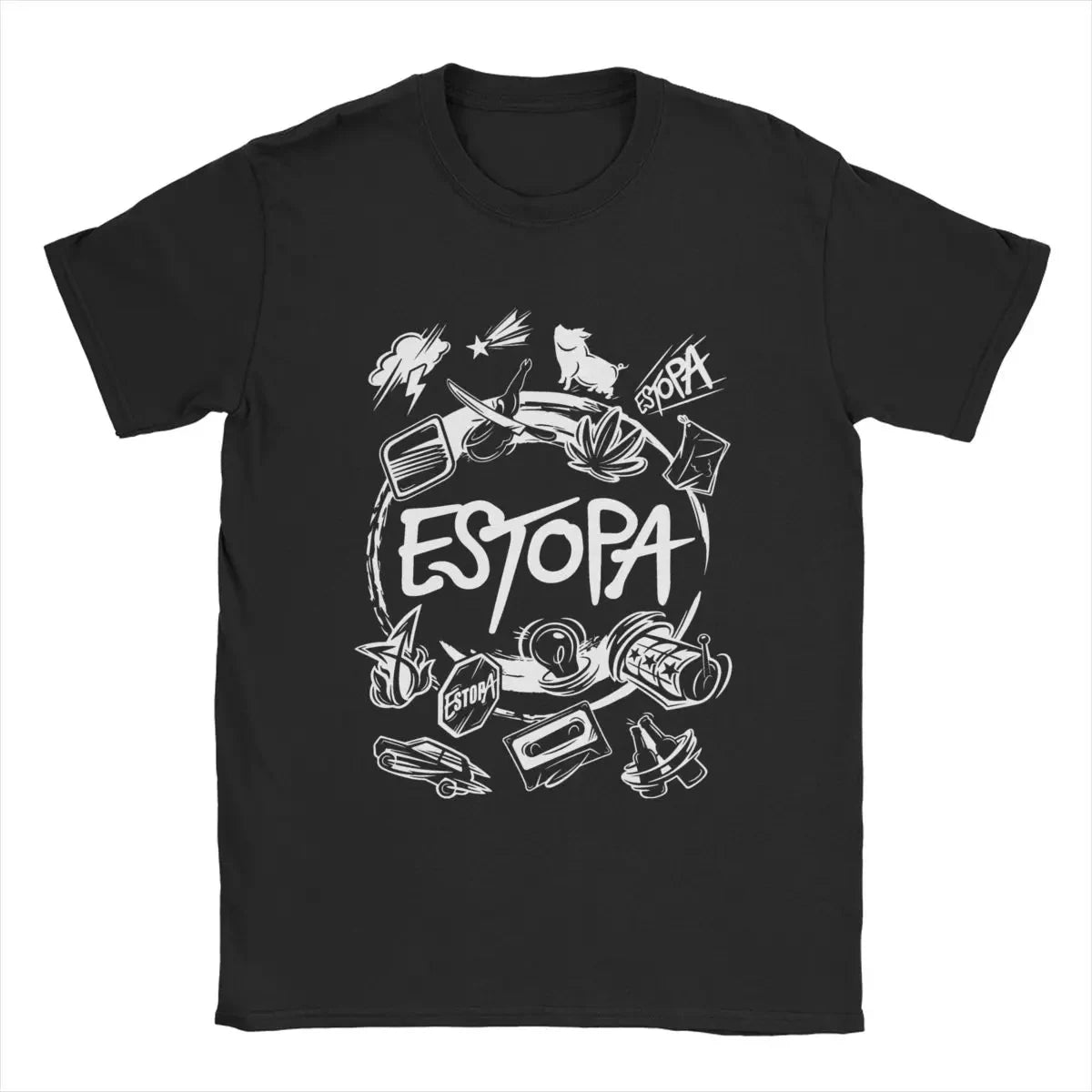 Men T-Shirts Estopa Tour Rock Band Unique 100% Cotton Tees Short Sleeve Pop Music Guitar Art T Shirt Round Neck Clothes Printed
