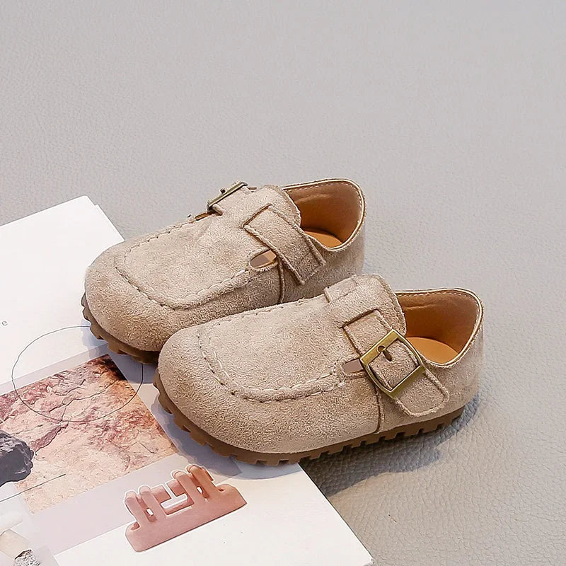Children's Flat Shoes 2-18 Years Old Khaki Simple Boys Girls Casual Shoes Four Seasons Models Yellow Non-slip Kids Loafers 23-33