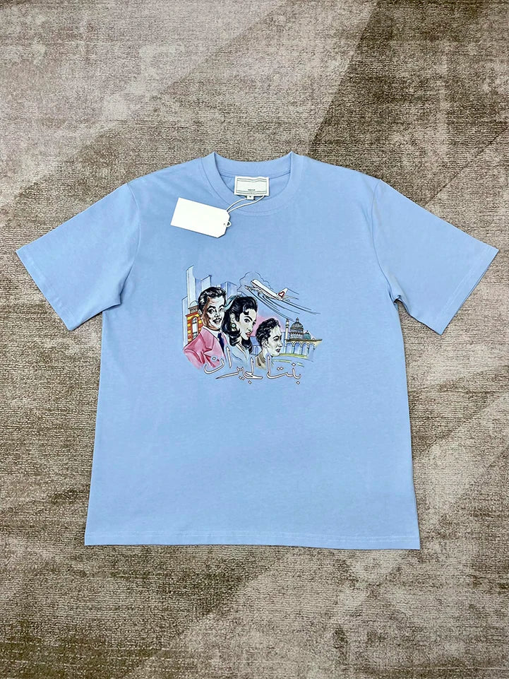 2025 High Quality  Casinoblank Paris Tennis Equipment Print Women Men T shirts Oversized Men Casual Cotton Summer T shirt tees