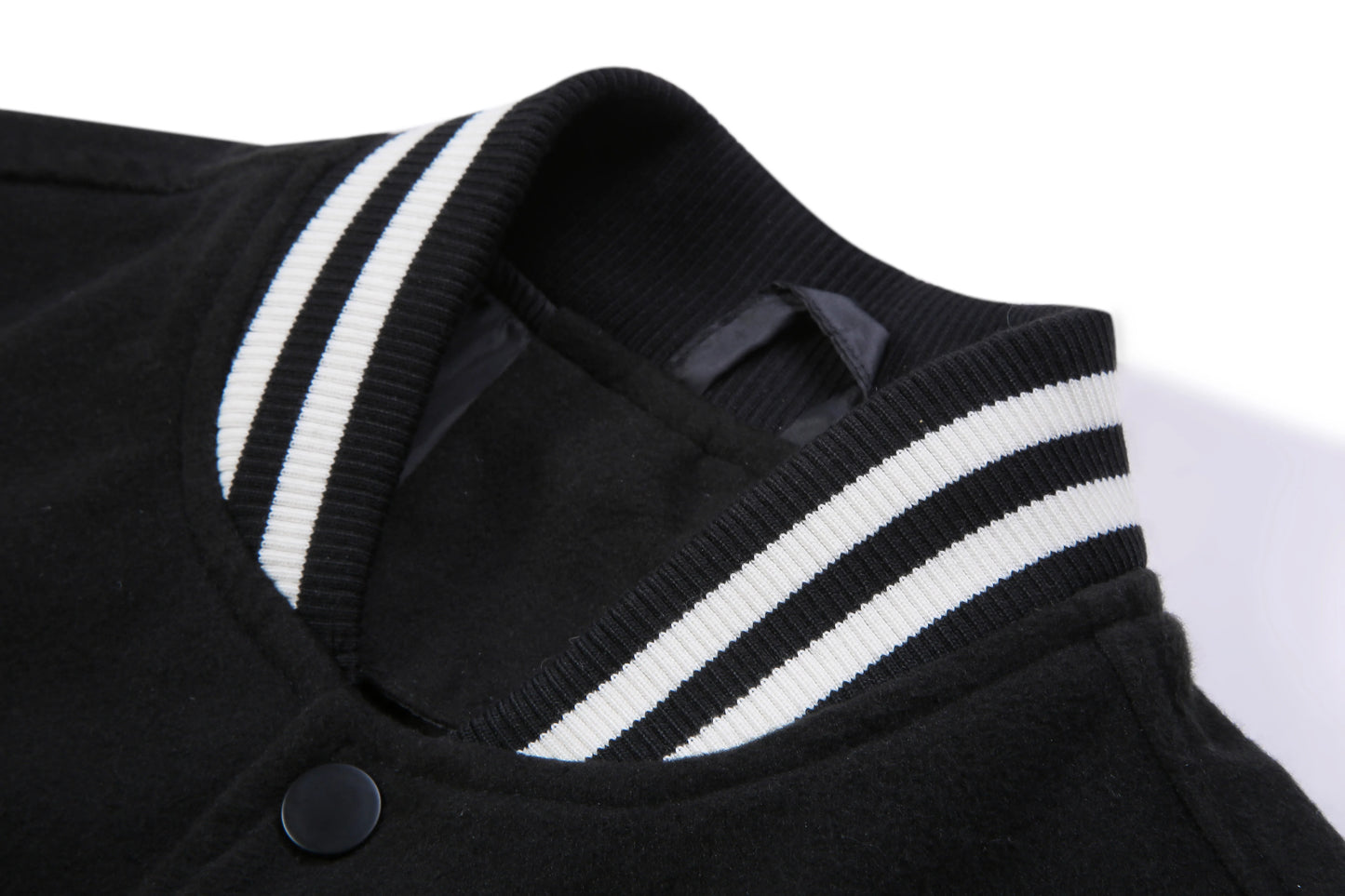 Autumn Red Black Casual Leather Sleeves Wool Unisex University Baseball Letterman Varsity Men  Jackets