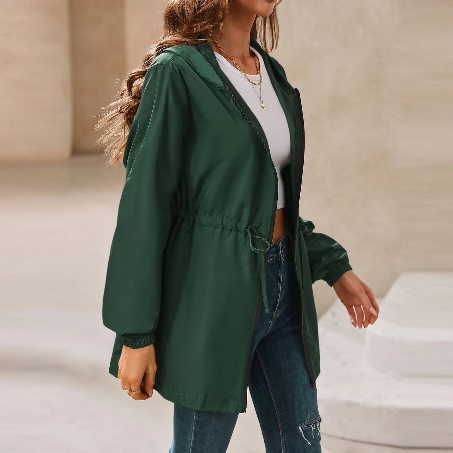 Women'S Jacket Tourism Outdoor Hiking Waterproof Rain Poncho Raincoat Hooded Rain Coat High-Quality Jackets Hiking Clothes