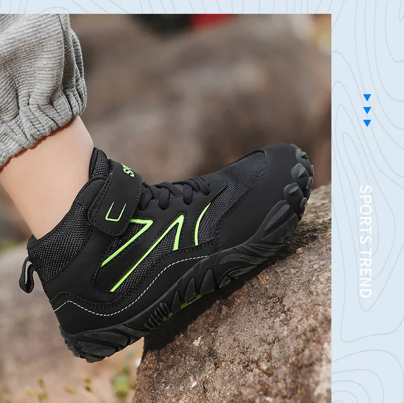 Kids Hiking Shoes Wide-toe High-top Autumn Winter Barefoot Wading Shoes Boys Girls Non-slip Stream Tracing Beach Sneakers