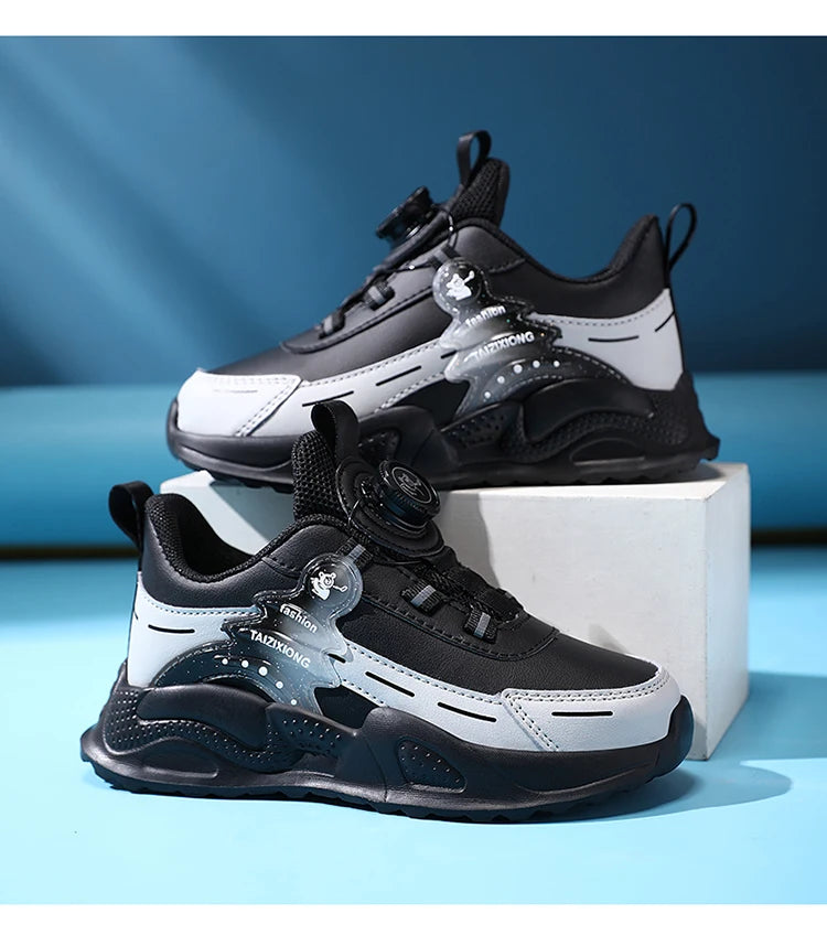 Fashion Children Shoes Boy Sneaker Non-slip School Casual Walking Shoes Leather Tennis Sport Shoes for Kids Girls 5 To 16 Years