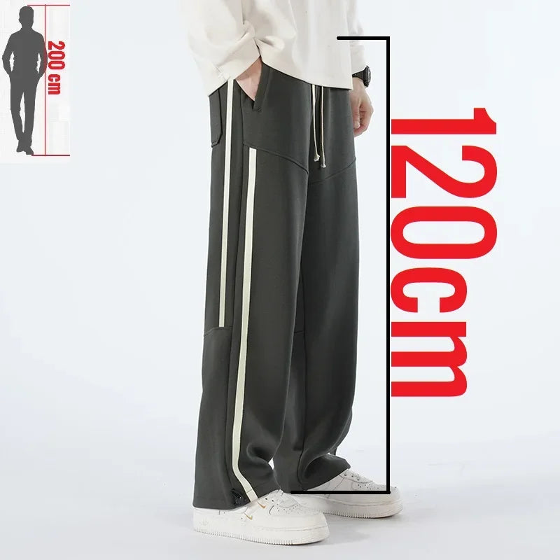Big Tall Men Pants 200 Cm 190cm Extra Long Length Trouser Male  Straight Leg Sweatpants Winter Autumn Fleece Warm Lengthen 120cm