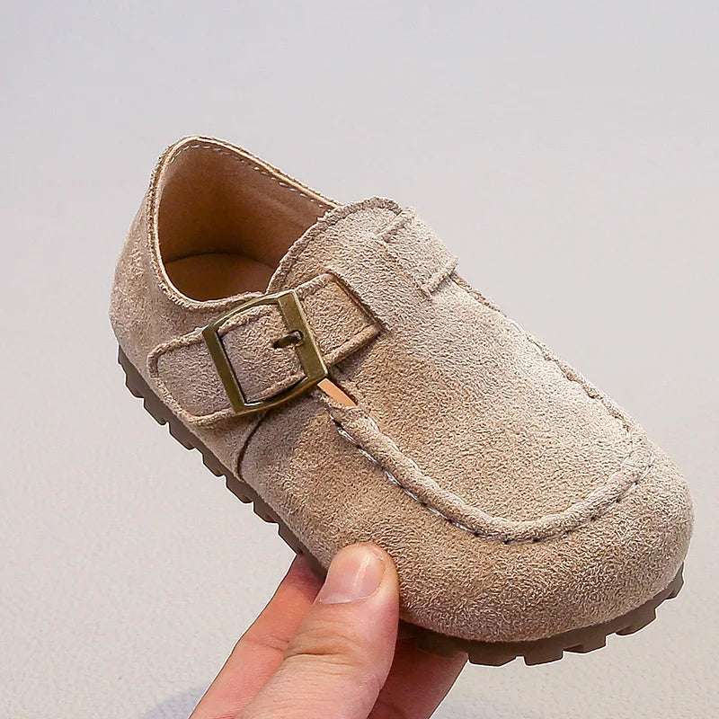 Children's Flat Shoes 2-18 Years Old Khaki Simple Boys Girls Casual Shoes Four Seasons Models Yellow Non-slip Kids Loafers 23-33