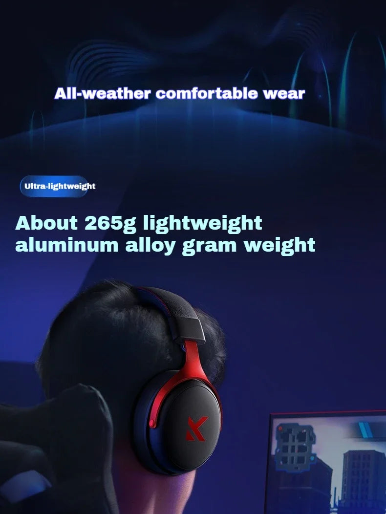 MCHOSE V9 Pro Wireless 3-Mode Headphones Esports Noise Reduction Mic Customizable Head-mounted Earphones for Music Gaming PC