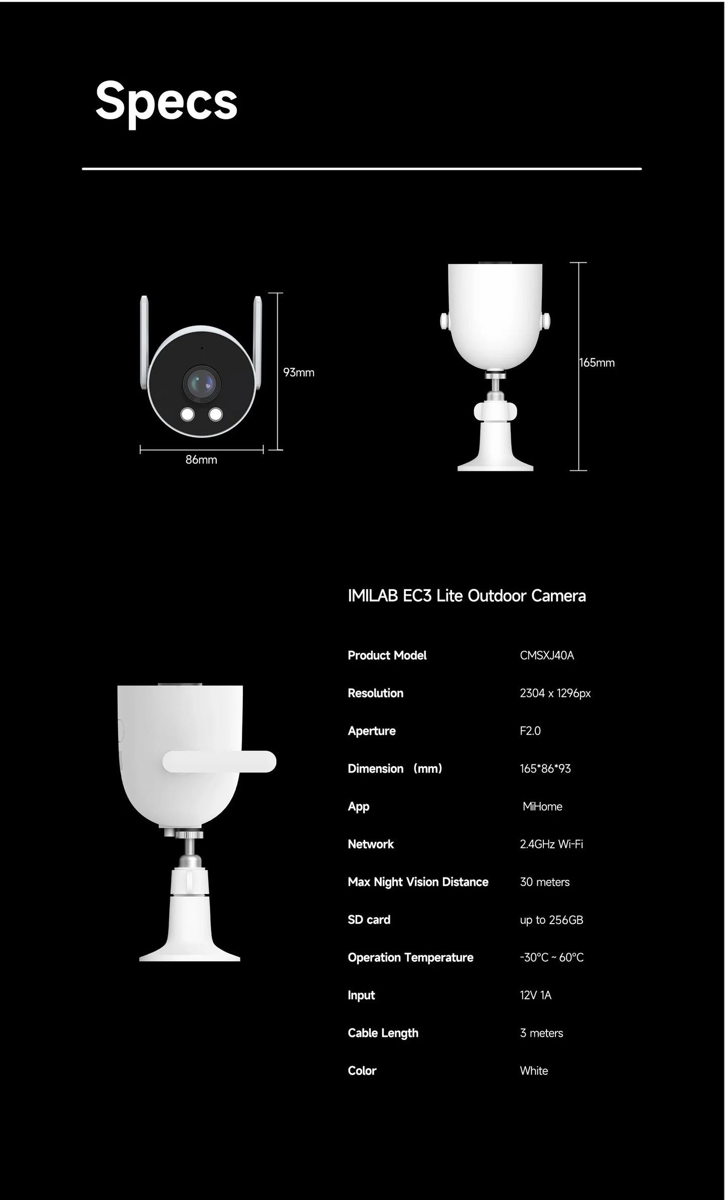 IMILAB EC3 Lite Camera Home Security Protection 2K HD Outdoor WIfi IP Smart Siren Color Night Vision CCTV Human Detection Webcam