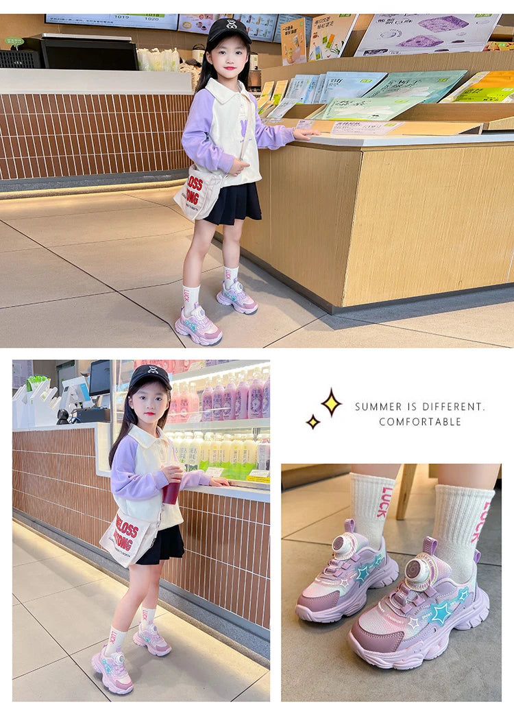 Kids Shoes For  Girls Fashion Children Casual Shoes Non-slip Sneakers