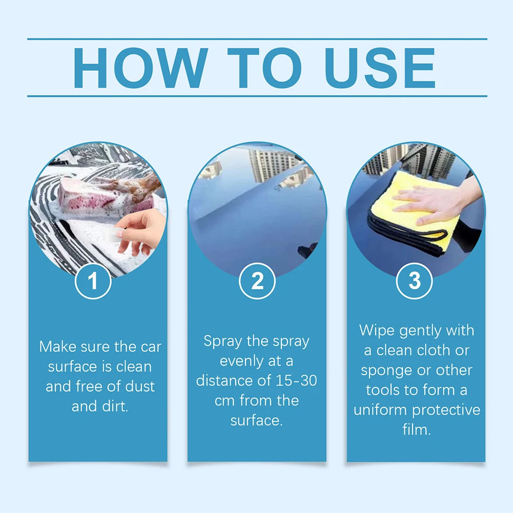 Car Coating Spray Multi-Functional Quick-Dry Cars Polish Maintenance Water Scratch Wax Polish Hydrophobic Spray Cars Accessories