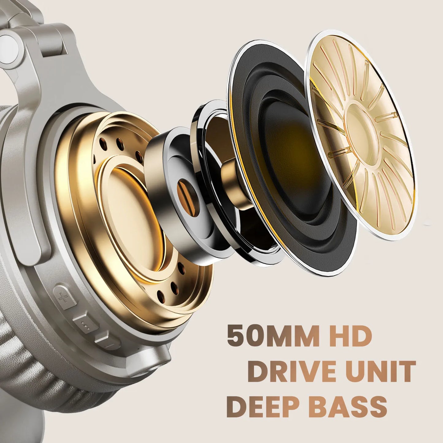 Oneodio Wireless Bluetooth 5.2 Headset Over Ear Headphones With Microphone 110Hr Hi-Res Stereo Earphone For Phone PC Sports