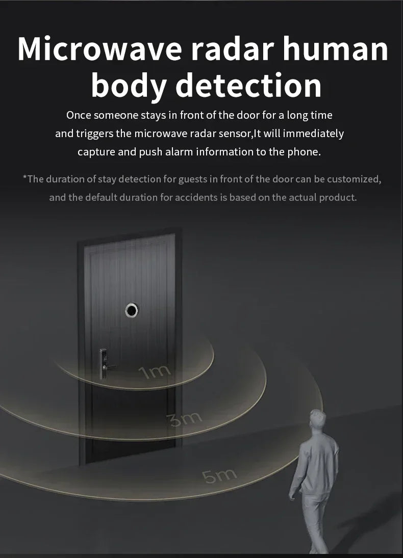 New WiFi Smart Door Bell Eye 1080P FHD Peephole Camera Audio 4.3' IPS Screen PIR Infrared Announcement Digital Viewer
