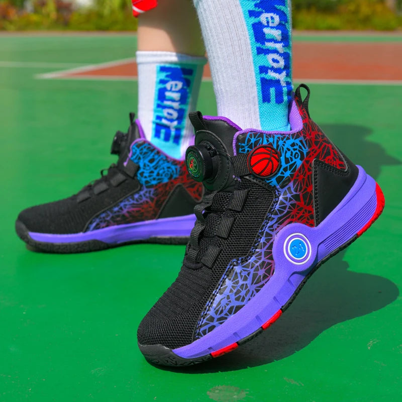 Children Basketball Shoes Original Design 2024 New Indoor Field Training Sports Shoes Comfortable Boy Basketball Shoes for Kids