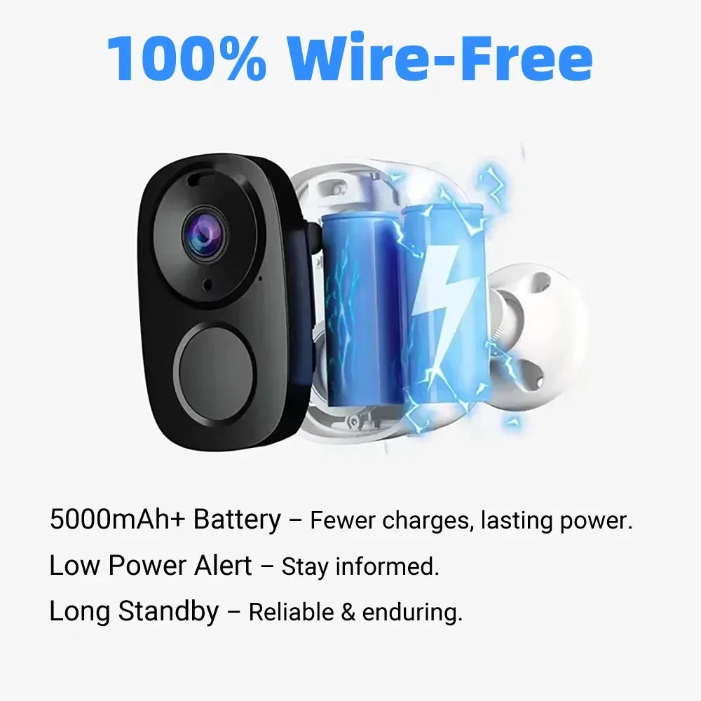 2K 5MP Solar Security Camera Wireless Outdoor Color Night Vision Battery Powered 2.4G WiFi, PIR, Waterproof, Two-Way Alexa