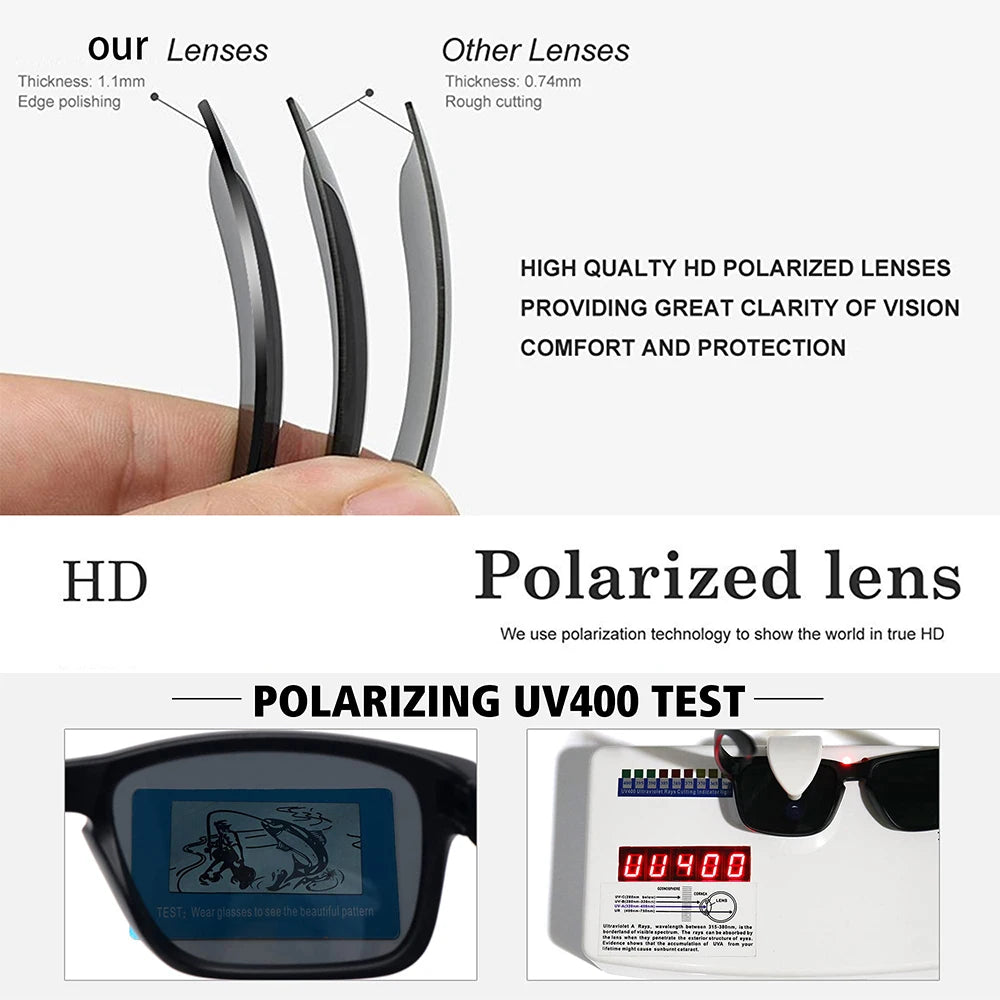 Polarized Sunglasses for Men Womens Sports Men's Sunglasses Trendy Retro Rectangular Wrap Around Vintage UV400 Eye Protection