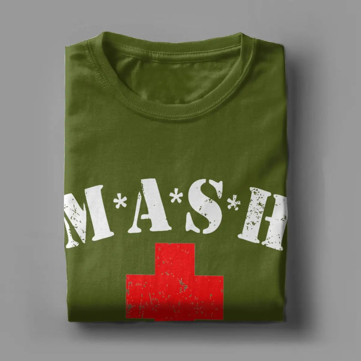 Men T-Shirts Mash 4077 TV Show Vintage Pure Cotton Tees Short Sleeve T Shirts Round Neck Clothes Classic