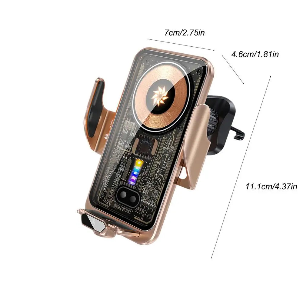 Car Phone Holder Wireless Charger 66W Car Vent Clips 360-Degree Rotation Cell Phone Accessories Car Charger Fast Charging