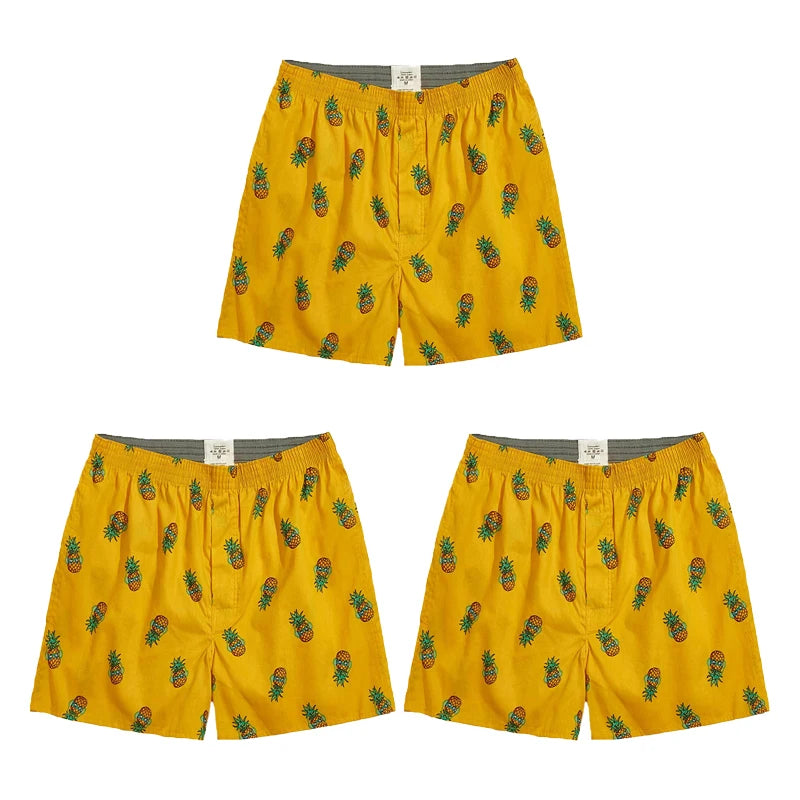 3PCS Men Shorts Boxers Mens Underwear Cotton Loose Shorts Male Plain Underwear Homewear Comfortable Boxer for Man Mens Panties