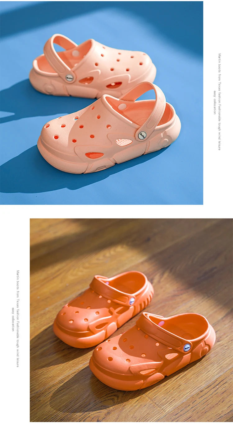 Kids Slippers Solid Soft Sandals Lightweight Comfortable Children Outdoor Garden Shoes Home Fashion Slides Orginal Summer Soft